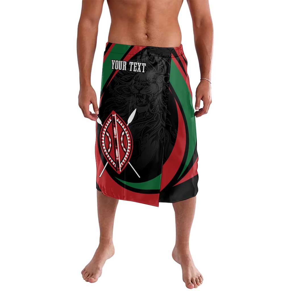 Kenya Mashujaa Day Personalized Lavalava Lion Warrior with Masai Shield - Wonder Print Shop