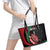 Kenya Mashujaa Day Personalized Leather Tote Bag Lion Warrior with Masai Shield - Wonder Print Shop