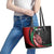 Kenya Mashujaa Day Personalized Leather Tote Bag Lion Warrior with Masai Shield - Wonder Print Shop