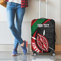 Kenya Mashujaa Day Personalized Luggage Cover Lion Warrior with Masai Shield - Wonder Print Shop