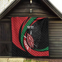 Kenya Mashujaa Day Personalized Quilt Lion Warrior with Masai Shield - Wonder Print Shop
