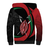 Kenya Mashujaa Day Personalized Sherpa Hoodie Lion Warrior with Masai Shield - Wonder Print Shop