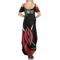 Kenya Mashujaa Day Personalized Summer Maxi Dress Lion Warrior with Masai Shield - Wonder Print Shop