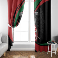 Kenya Mashujaa Day Personalized Window Curtain Lion Warrior with Masai Shield - Wonder Print Shop