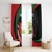 Kenya Mashujaa Day Personalized Window Curtain Lion Warrior with Masai Shield - Wonder Print Shop