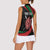 Kenya Mashujaa Day Personalized Women Sleeveless Polo Shirt Lion Warrior with Masai Shield - Wonder Print Shop