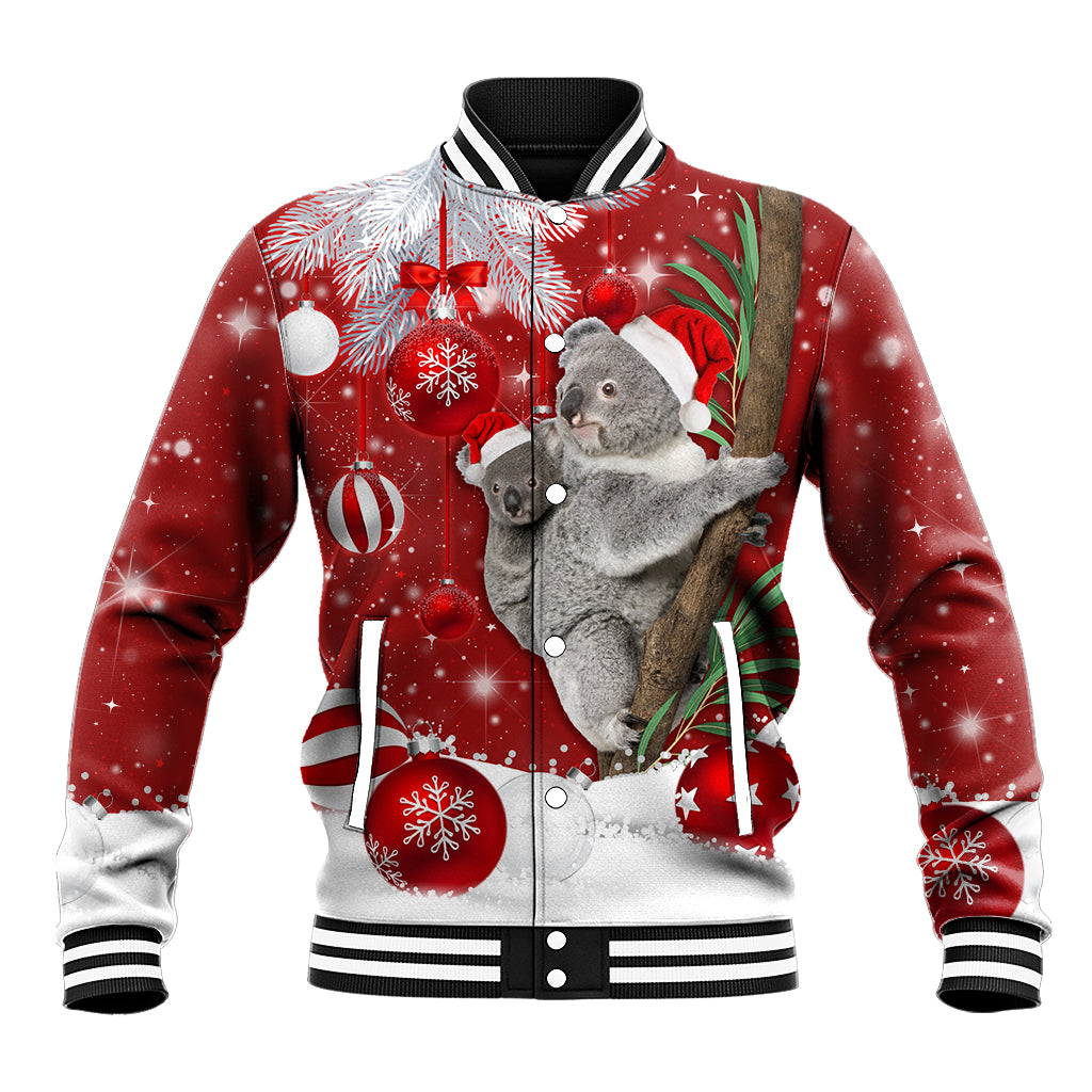 Australia Christmas Baseball Jacket Santa Koala Ver02 LT7 - Wonder Print Shop