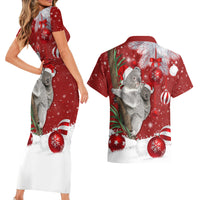 Australia Christmas Couples Matching Short Sleeve Bodycon Dress and Hawaiian Shirt Santa Koala Ver02 LT7 - Wonder Print Shop