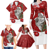 Australia Christmas Family Matching Long Sleeve Bodycon Dress and Hawaiian Shirt Santa Koala Ver02 LT7 - Wonder Print Shop