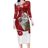 Australia Christmas Family Matching Long Sleeve Bodycon Dress and Hawaiian Shirt Santa Koala Ver02 LT7 - Wonder Print Shop