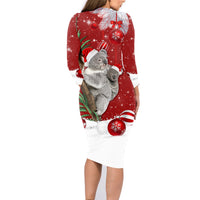 Australia Christmas Family Matching Long Sleeve Bodycon Dress and Hawaiian Shirt Santa Koala Ver02 LT7 - Wonder Print Shop