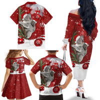 Australia Christmas Family Matching Off Shoulder Long Sleeve Dress and Hawaiian Shirt Santa Koala Ver02 - Wonder Print Shop