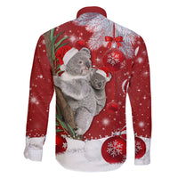 Australia Christmas Family Matching Off Shoulder Long Sleeve Dress and Hawaiian Shirt Santa Koala Ver02 - Wonder Print Shop