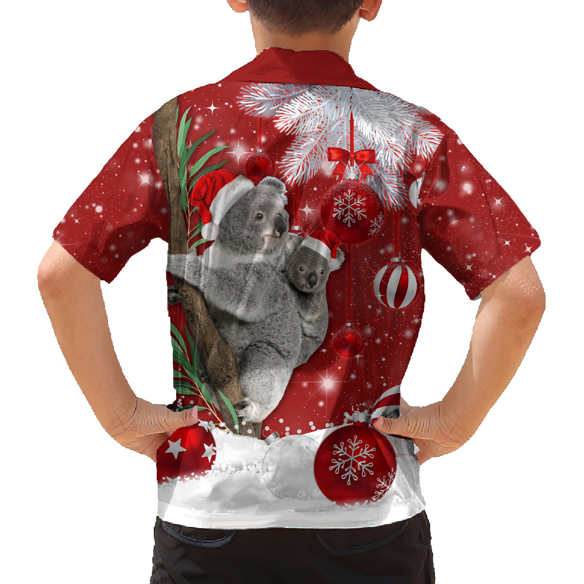 Australia Christmas Family Matching Off Shoulder Maxi Dress and Hawaiian Shirt Santa Koala Ver02 LT7 - Wonder Print Shop