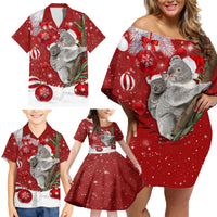 Australia Christmas Family Matching Off Shoulder Short Dress and Hawaiian Shirt Santa Koala Ver02 LT7 - Wonder Print Shop