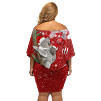 Australia Christmas Family Matching Off Shoulder Short Dress and Hawaiian Shirt Santa Koala Ver02 LT7 - Wonder Print Shop