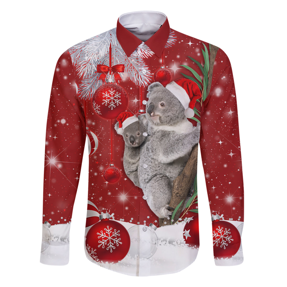 Australia Christmas Family Matching Short Sleeve Bodycon Dress and Hawaiian Shirt Santa Koala Ver02 - Wonder Print Shop