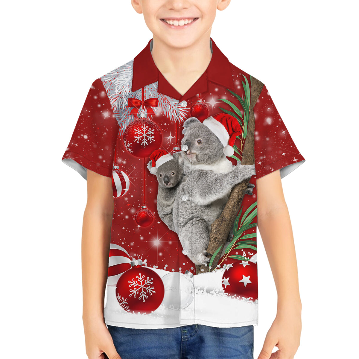 Australia Christmas Family Matching Summer Maxi Dress and Hawaiian Shirt Santa Koala Ver02 - Wonder Print Shop