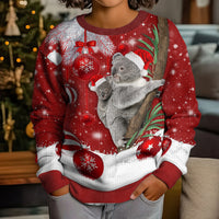Australia Christmas Kid Ugly Christmas Sweater Santa Koala Ver02 - Wonder Print Shop