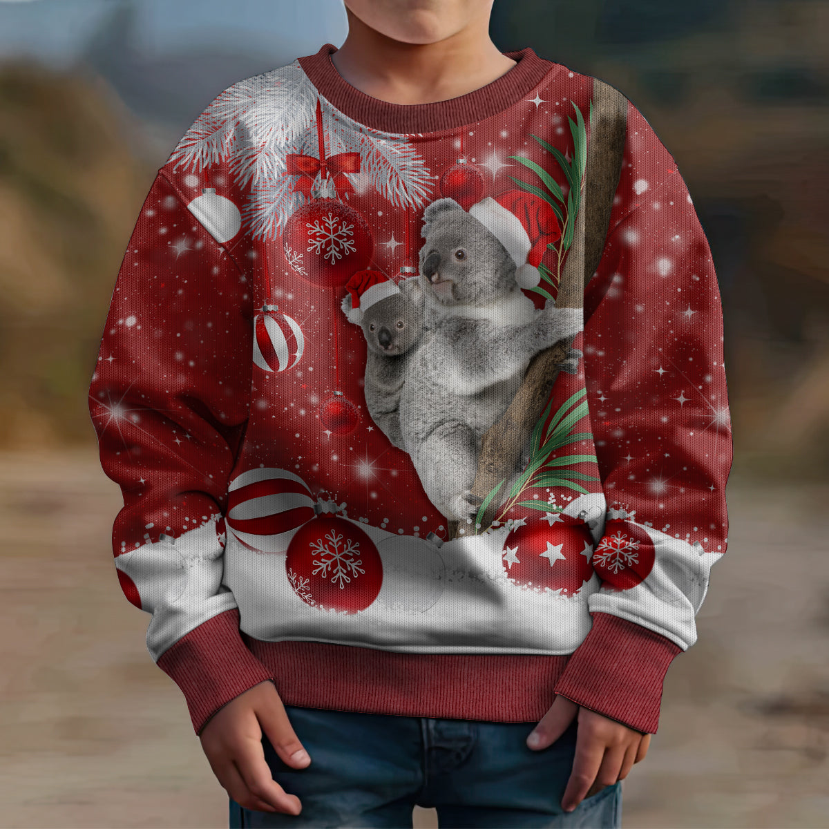 Australia Christmas Kid Ugly Christmas Sweater Santa Koala Ver02 - Wonder Print Shop