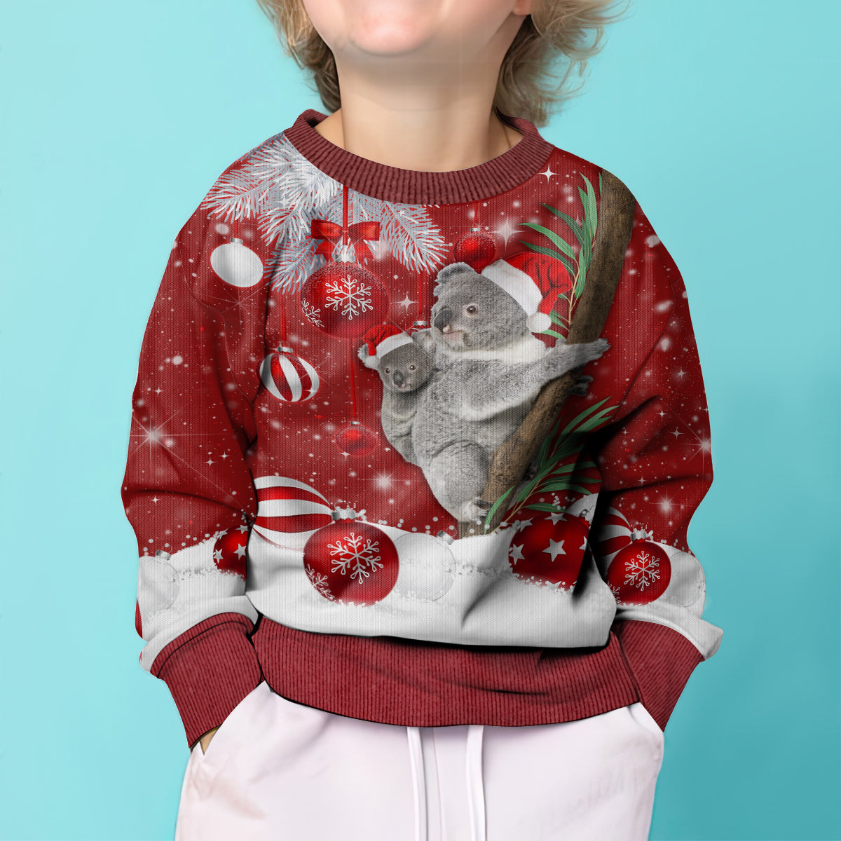Australia Christmas Kid Ugly Christmas Sweater Santa Koala Ver02 - Wonder Print Shop