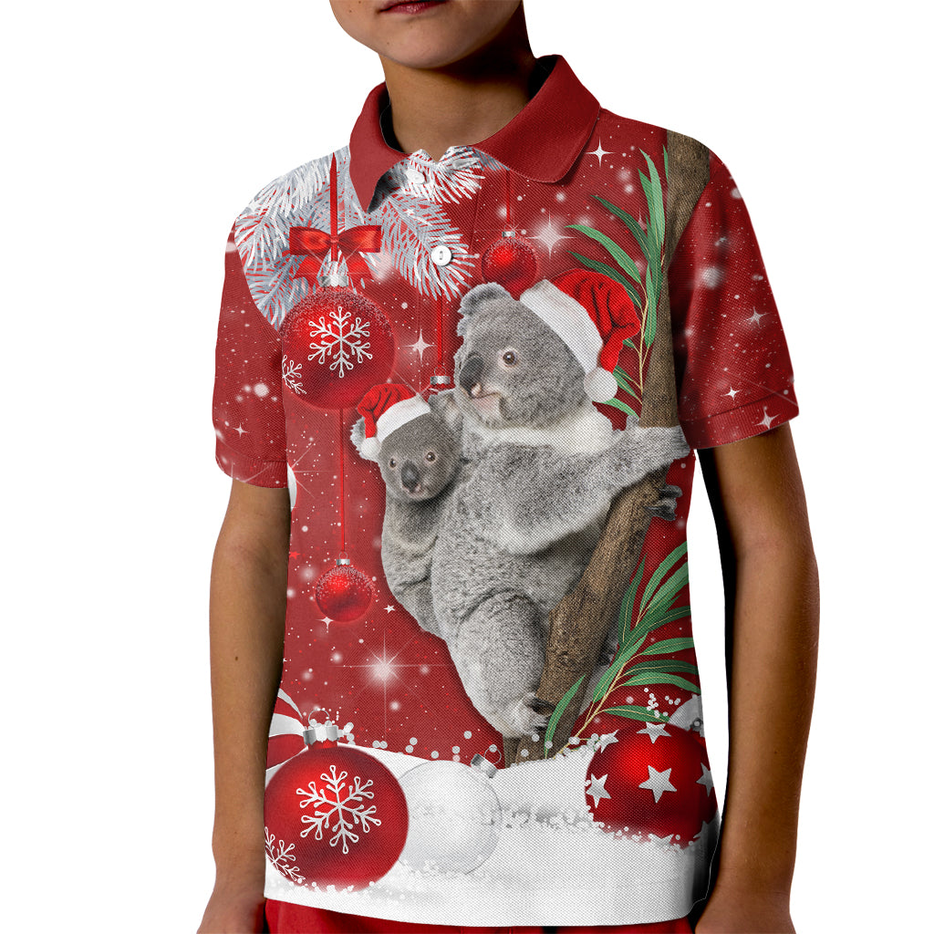 Australia Christmas Kid Polo Shirt Santa Koala Ver02 - Wonder Print Shop