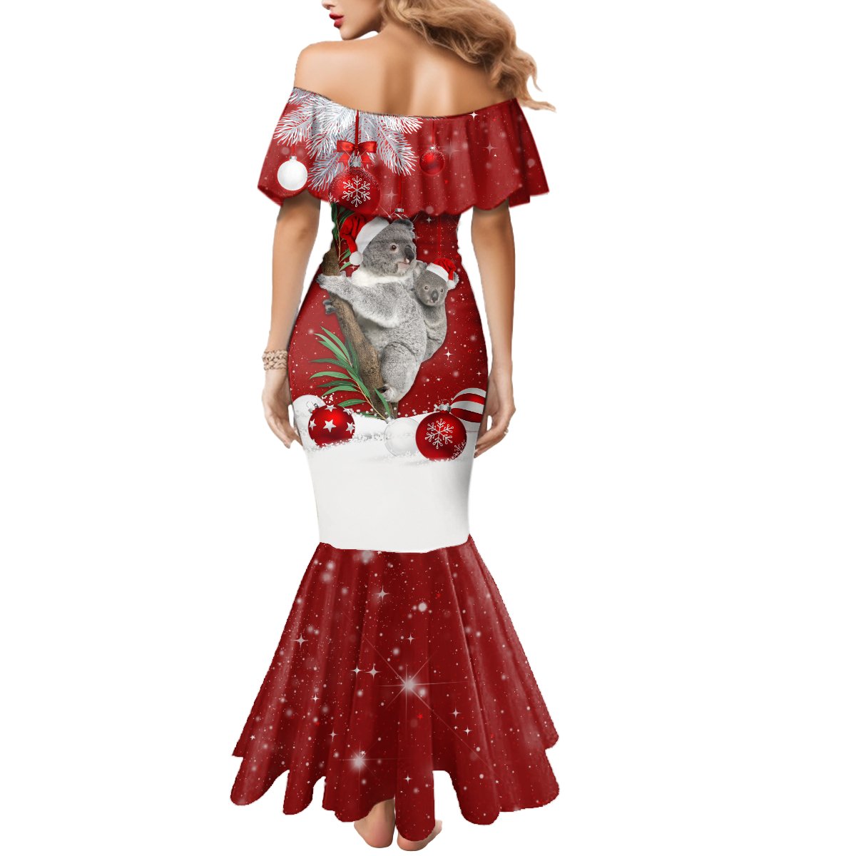 Australia Christmas Mermaid Dress Santa Koala Ver02 - Wonder Print Shop