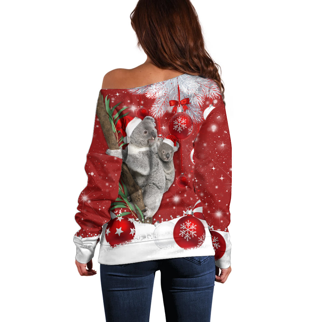 Australia Christmas Off Shoulder Sweater Santa Koala Ver02 - Wonder Print Shop