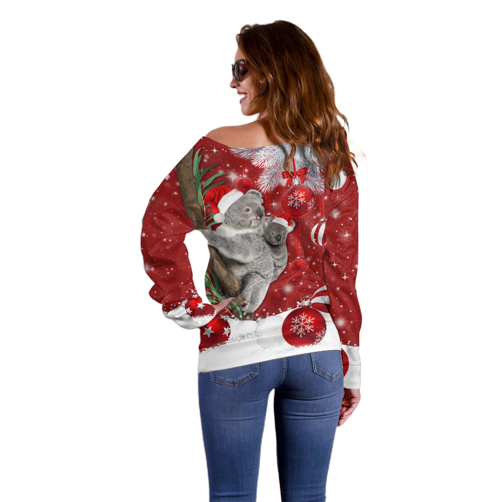 Australia Christmas Off Shoulder Sweater Santa Koala Ver02 - Wonder Print Shop