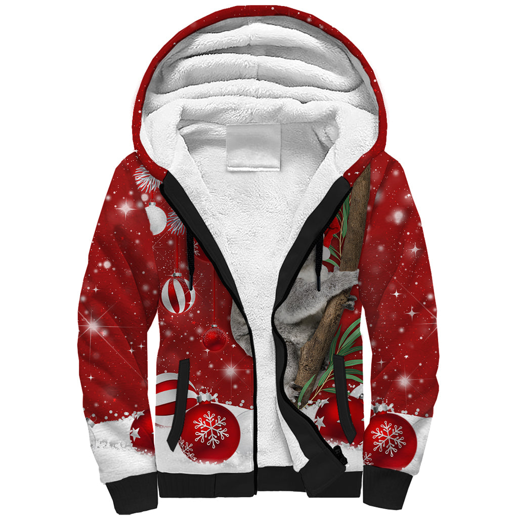 Australia Christmas Sherpa Hoodie Santa Koala Ver02 - Wonder Print Shop