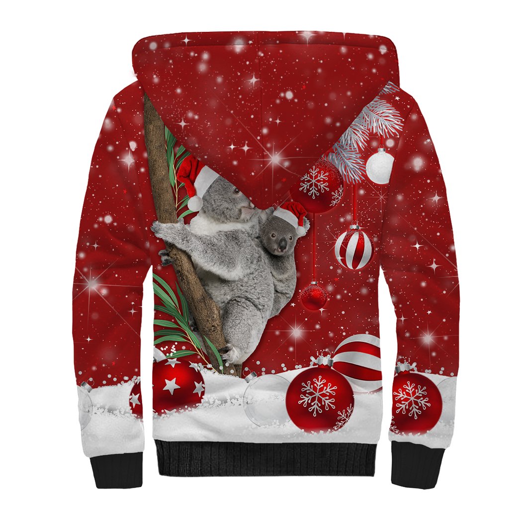 Australia Christmas Sherpa Hoodie Santa Koala Ver02 - Wonder Print Shop