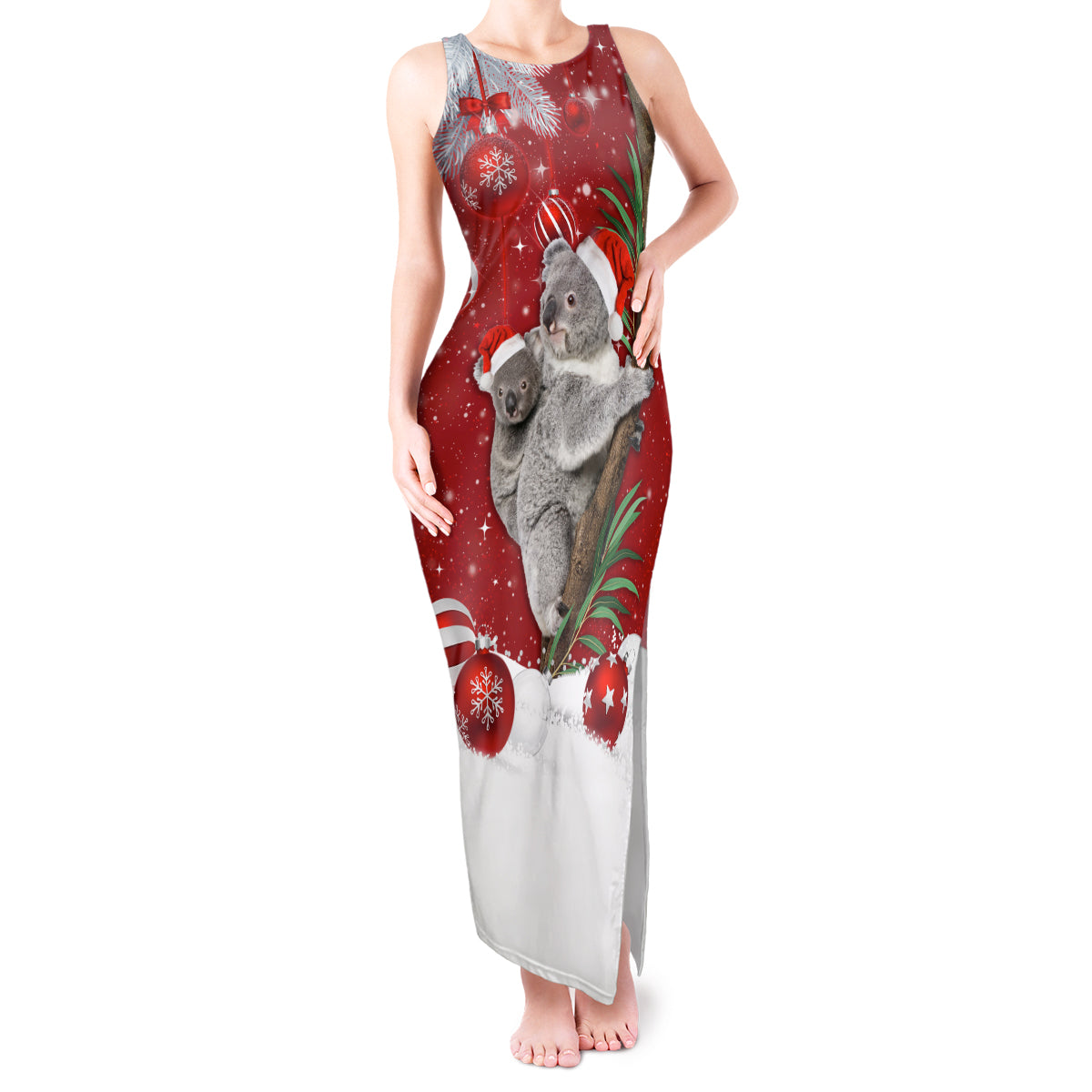 Australia Christmas Tank Maxi Dress Santa Koala Ver02 - Wonder Print Shop