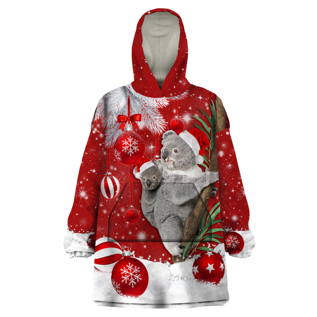 Australia Christmas Wearable Blanket Hoodie Santa Koala Ver02 - Wonder Print Shop