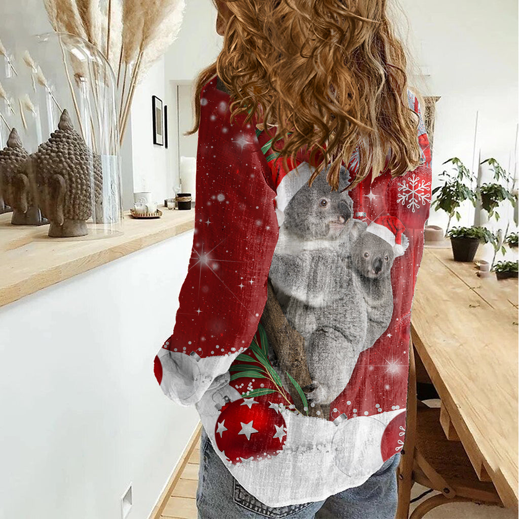 Australia Christmas Women Casual Shirt Santa Koala Ver02 - Wonder Print Shop