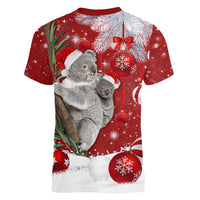 Australia Christmas Women V Neck T Shirt Santa Koala Ver02 - Wonder Print Shop