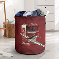 Tuskegee Airmen Spit Fire 477th Laundry Basket Crimson Grunge - Wonder Print Shop