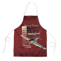 Tuskegee Airmen Spit Fire 477th Apron Crimson Grunge - Wonder Print Shop