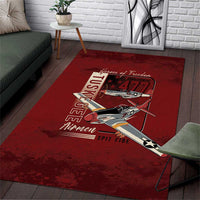 Tuskegee Airmen Spit Fire 477th Area Rug Crimson Grunge - Wonder Print Shop