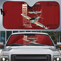 Tuskegee Airmen Spit Fire 477th Auto Sun Shade Crimson Grunge - Wonder Print Shop