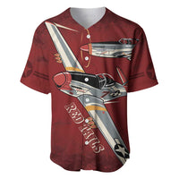 Tuskegee Airmen Spit Fire 477th Baseball Jersey Crimson Grunge - Wonder Print Shop