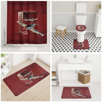 Tuskegee Airmen Spit Fire 477th Bathroom Set Crimson Grunge - Wonder Print Shop