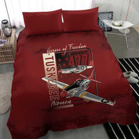 Tuskegee Airmen Spit Fire 477th Bedding Set Crimson Grunge - Wonder Print Shop