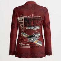 Tuskegee Airmen Spit Fire 477th Blazer Crimson Grunge - Wonder Print Shop