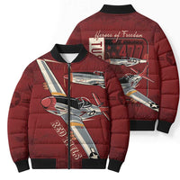 Tuskegee Airmen Spit Fire 477th Bomber Puffer Jacket Crimson Grunge - Wonder Print Shop