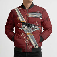 Tuskegee Airmen Spit Fire 477th Bomber Puffer Jacket Crimson Grunge - Wonder Print Shop