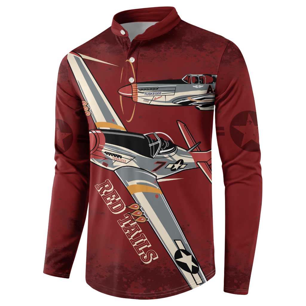 Tuskegee Airmen Spit Fire 477th Button Sweatshirt Crimson Grunge - Wonder Print Shop