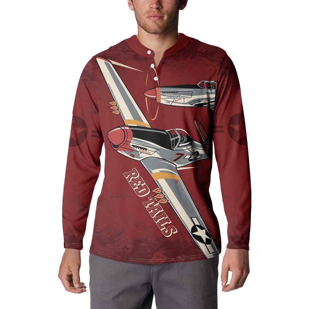 Tuskegee Airmen Spit Fire 477th Button Sweatshirt Crimson Grunge - Wonder Print Shop