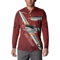 Tuskegee Airmen Spit Fire 477th Button Sweatshirt Crimson Grunge - Wonder Print Shop