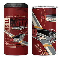 Tuskegee Airmen Spit Fire 477th 4 in 1 Can Cooler Tumbler Crimson Grunge - Wonder Print Shop