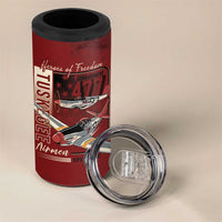 Tuskegee Airmen Spit Fire 477th 4 in 1 Can Cooler Tumbler Crimson Grunge - Wonder Print Shop